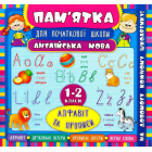 Пам'ятка для початкової школи. Англiйська мова. Алфавіт та прописи. 1-2 класи