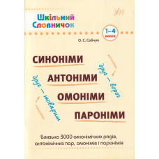 Синоніми, антоніми, омоніми, пароніми. 1-4 класи