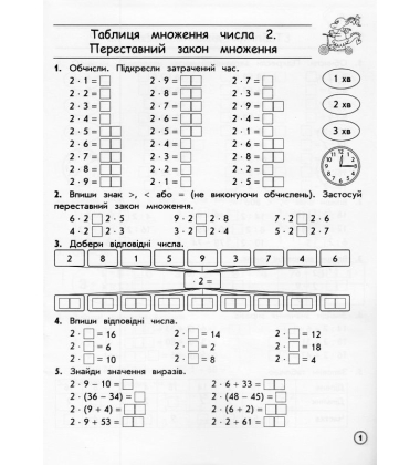 Тренажер. Математика. Таблиці множення та ділення чисел 1–9. 3 клас