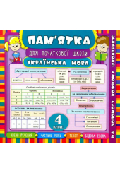 Пам'ятка для початкової школи. Українська мова. 4 клас