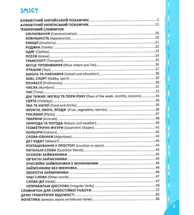 Мій перший англійський словничок 1-4 кл. Синя графічна сітка