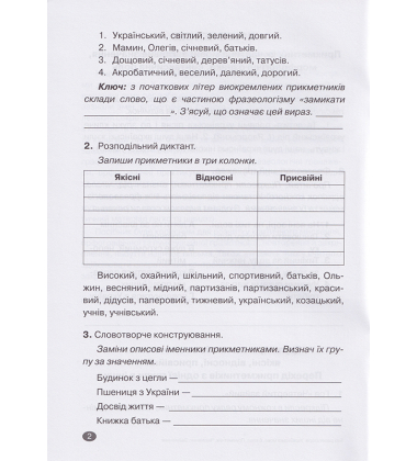 Прикметник. Числівник. Займенник 6 клас